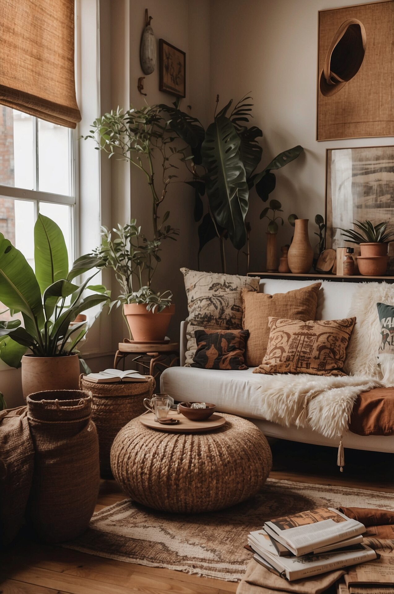 Cozy Afrohemian style home interior decor