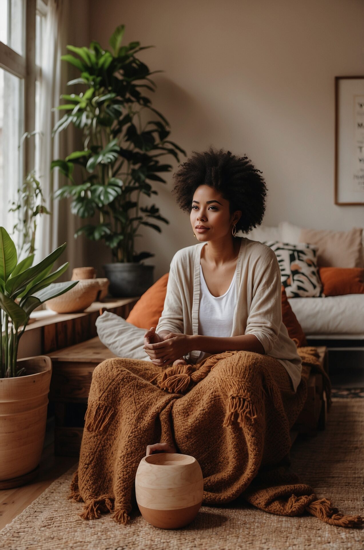 Cozy Afrohemian style home interior decor