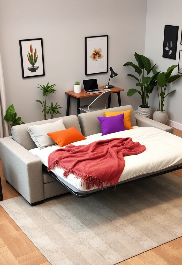 29 Home Office Guest Room Combo Refresh Ideas That’ll Transform Your Space! - 2. Convertible Sofa Bed