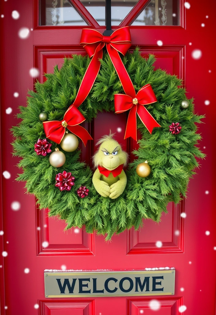 23 DIY Grinch Decorations That'll Make Your Holiday Season Merry and Bright! - 1. Grinch Wreath